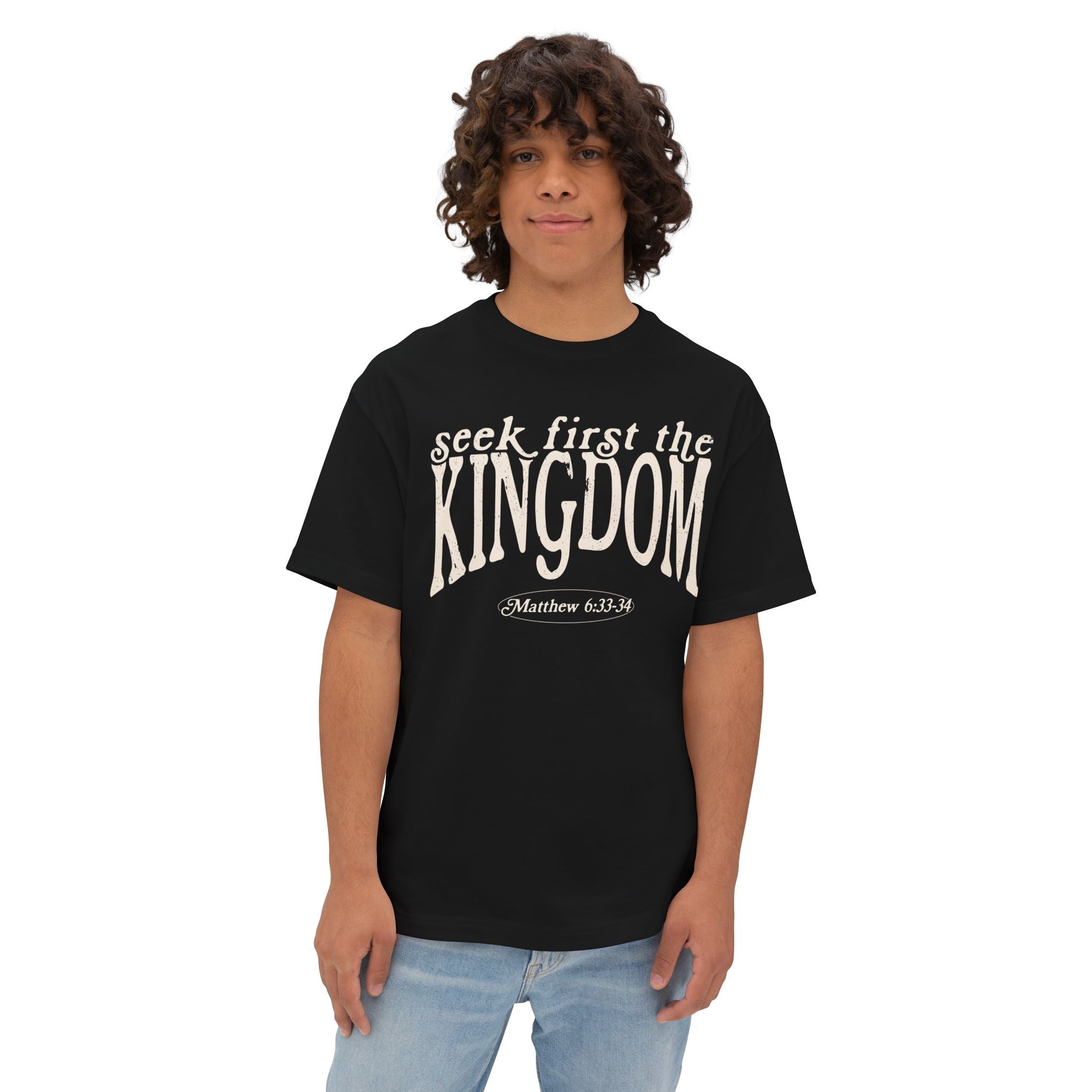 Seek First the Kingdom Tee — Matthew 6:33 Floral Christian Graphic T‑Shirt