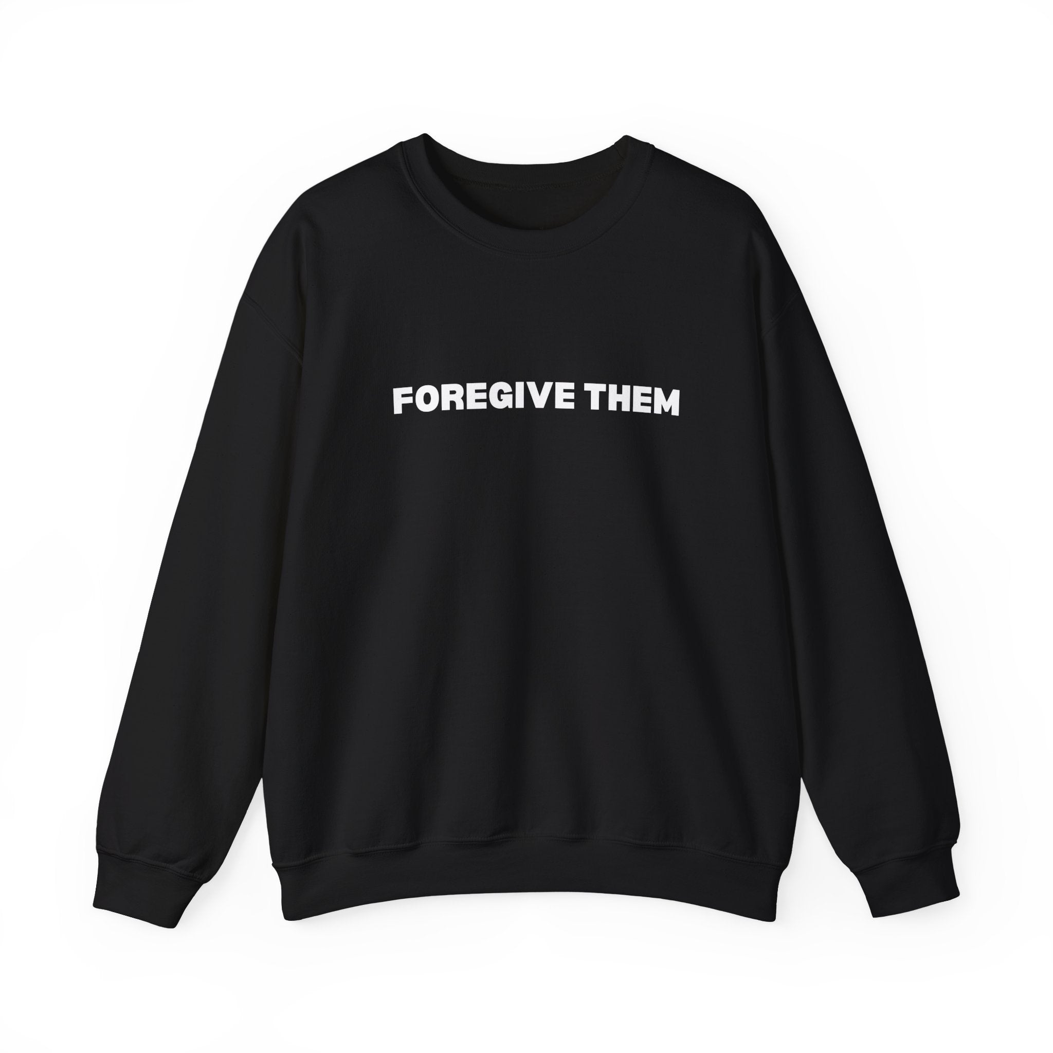 Crewneck Sweatshirt - "Forgive Them" Minimalist Black Pullover