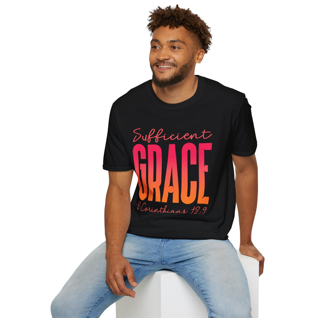 Sufficient Grace T-Shirt — 2 Corinthians 12:9 Inspirational Christian Tee