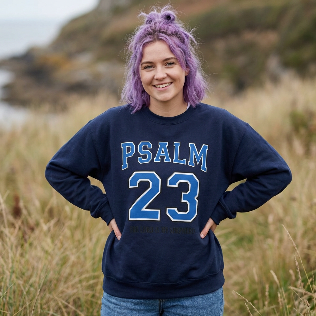 Psalm 23 Crewneck Sweatshirt — The Lord Is My Shepherd Christian Pullover