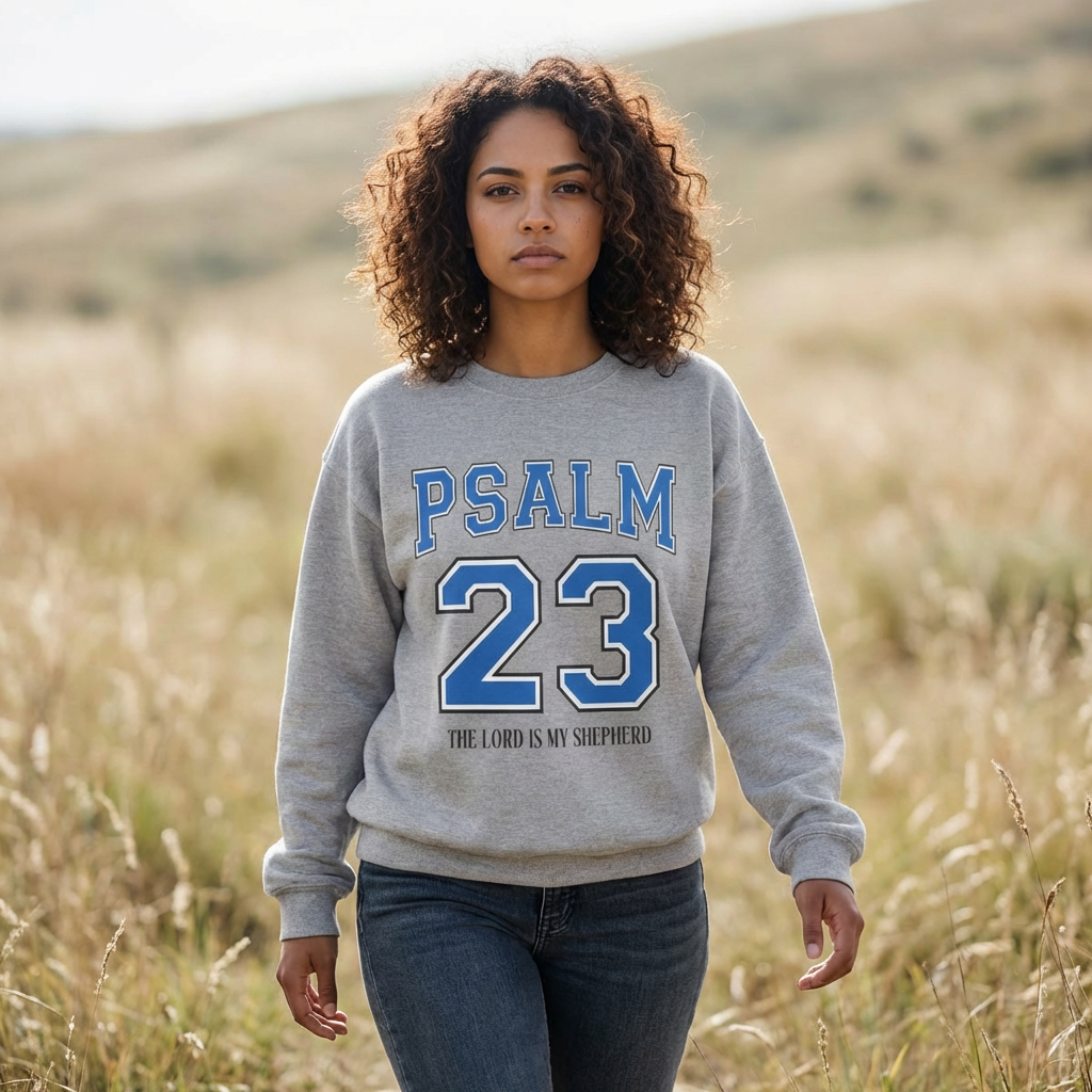 Psalm 23 Crewneck Sweatshirt — The Lord Is My Shepherd Christian Pullover