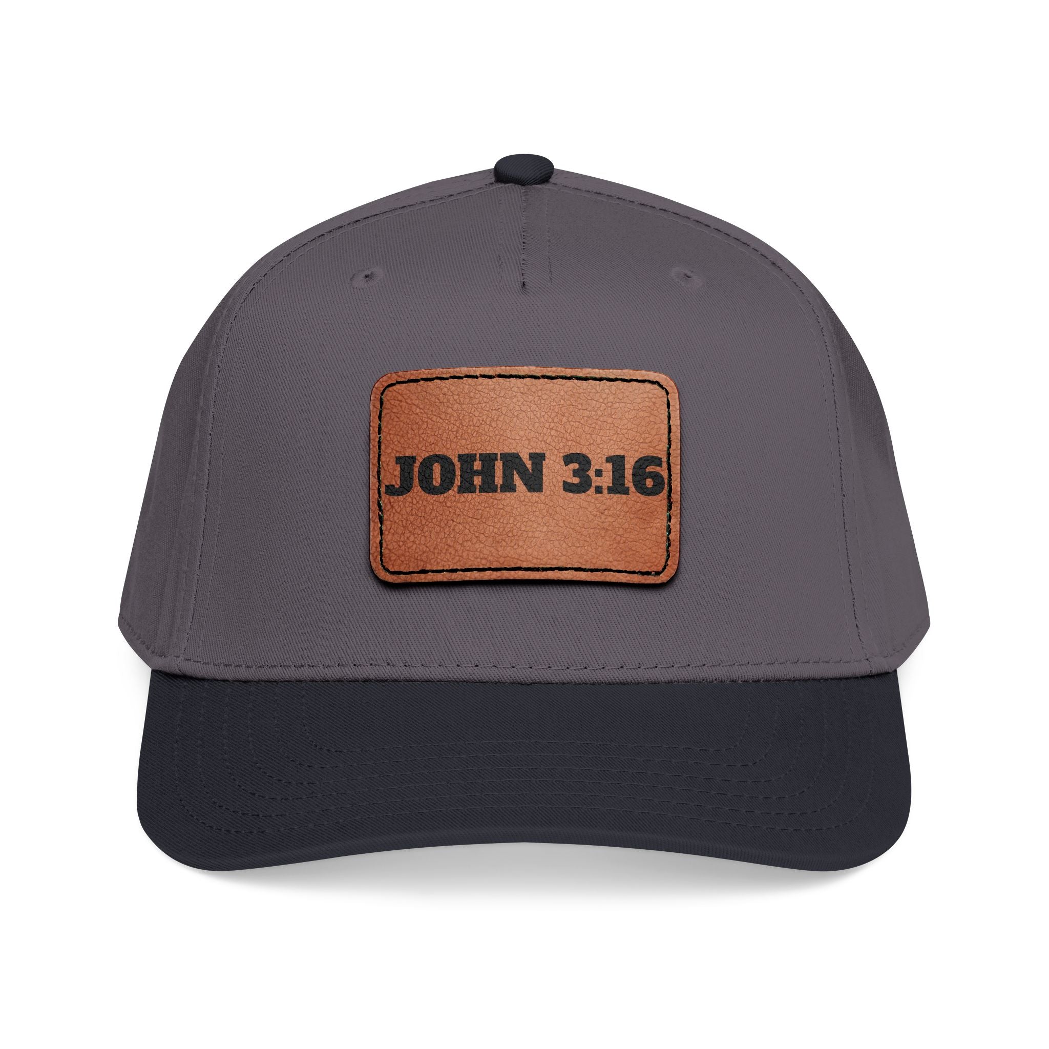 John 3:16 Leather Patch Baseball Cap — Christian Faith Hat