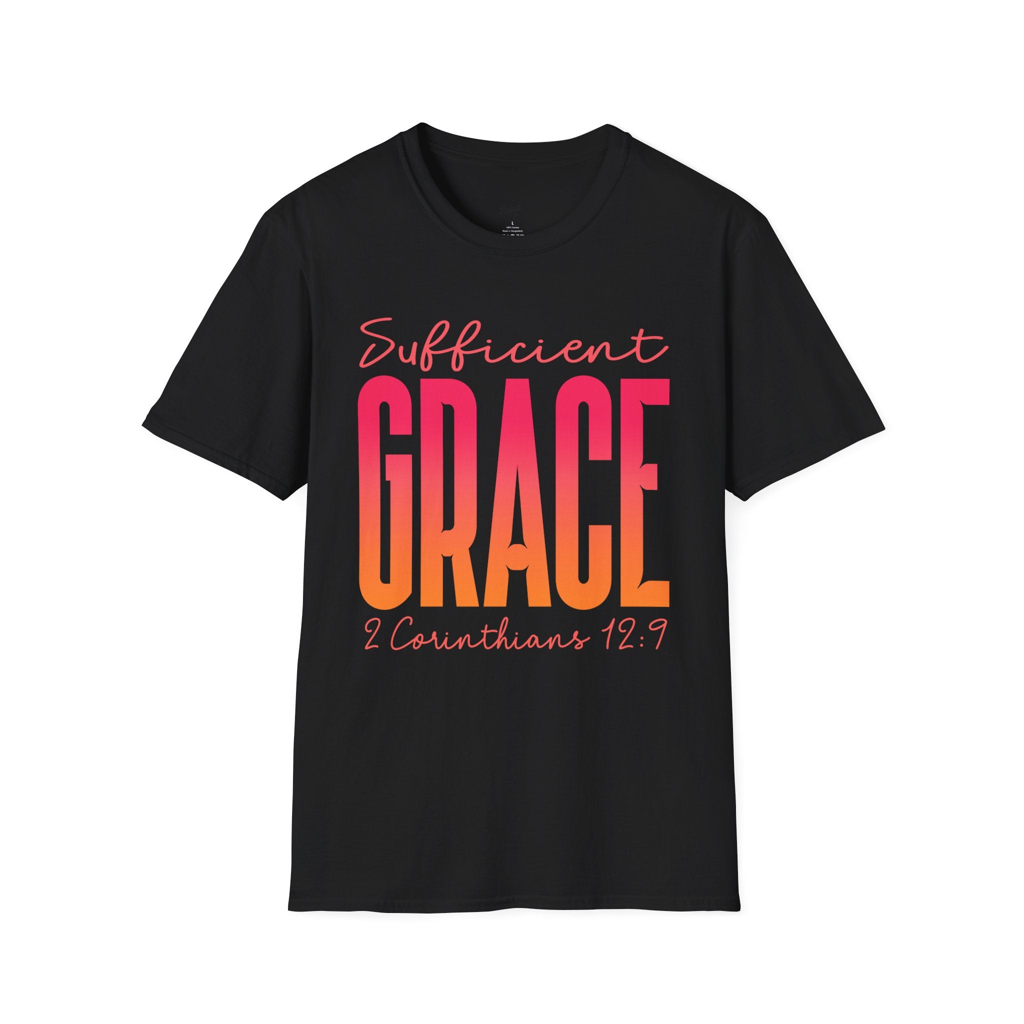 Sufficient Grace T-Shirt — 2 Corinthians 12:9 Inspirational Christian Tee