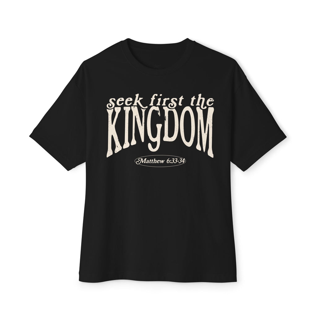 Seek First the Kingdom Tee — Matthew 6:33 Floral Christian Graphic T‑Shirt